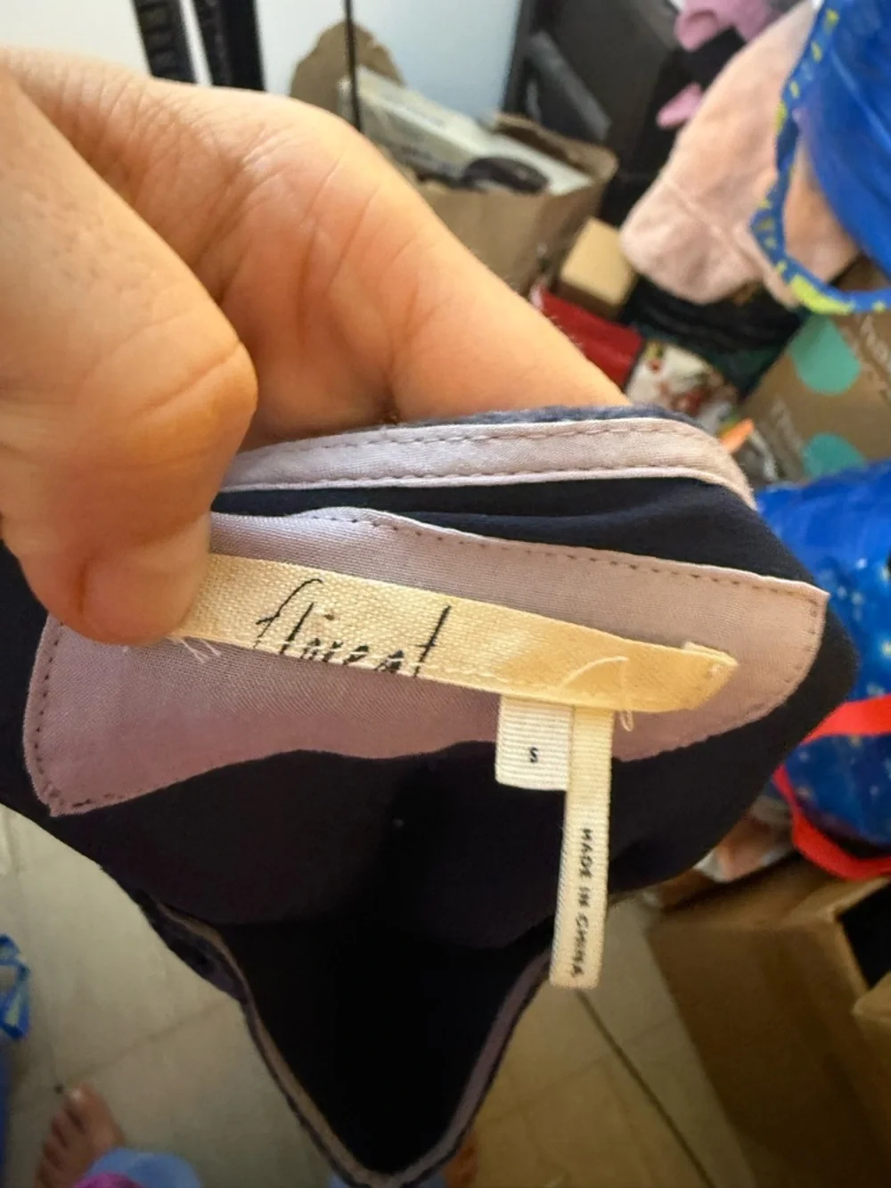 Floreat Anthropologie Blue Crinkle Crushed Velvet Short Sleeve Shift Dress - Picture 4 of 7